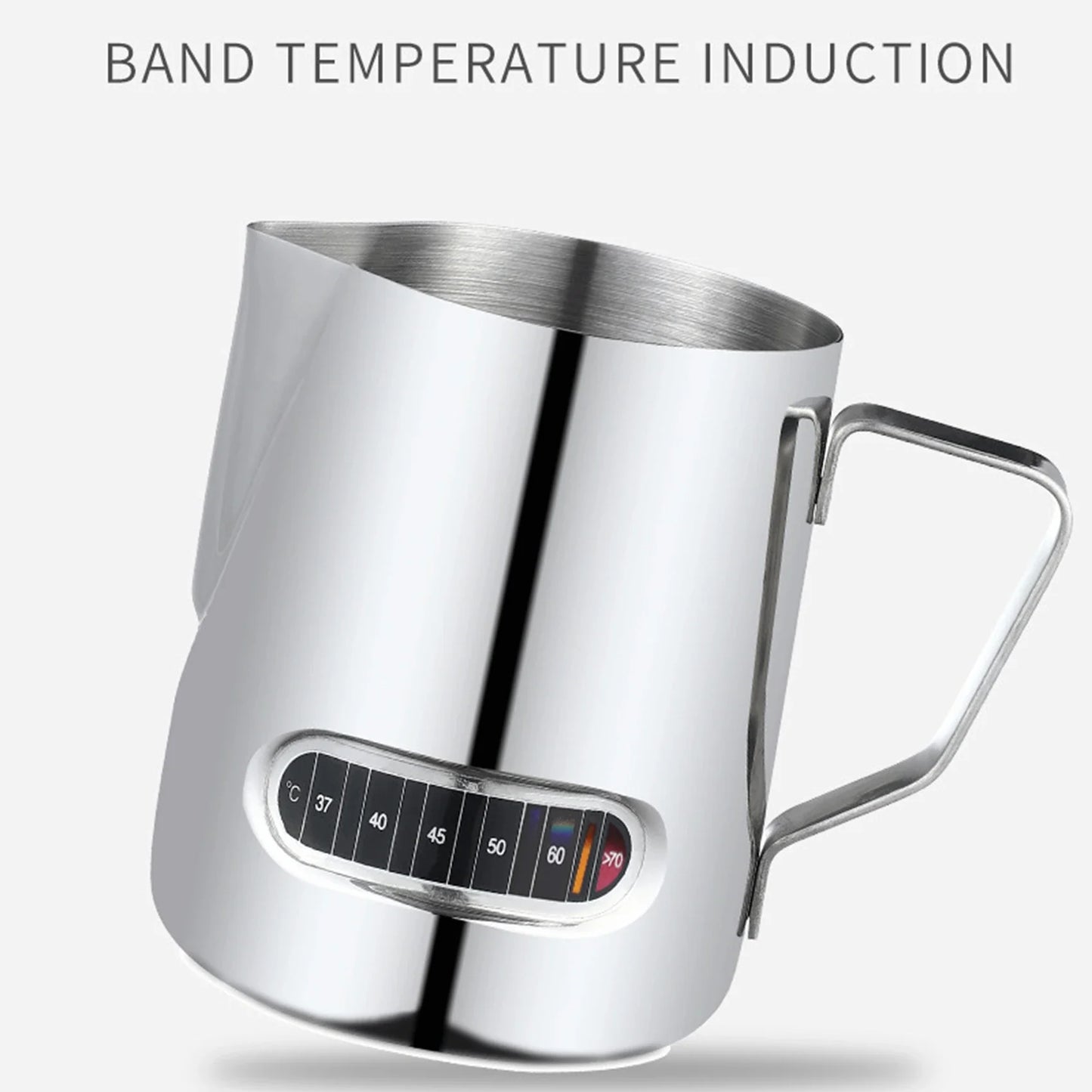 Latte Art Milk Jug – Stainless Steel with Temp Display