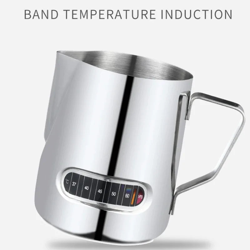 Latte Art Milk Jug – Stainless Steel with Temp Display