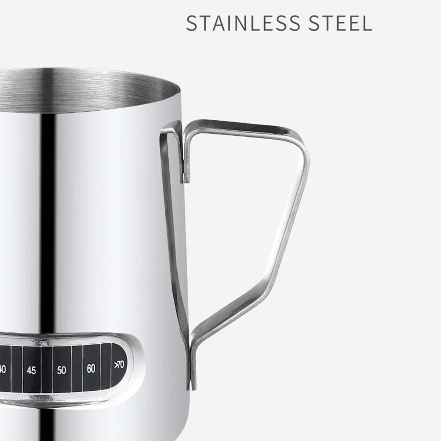 Latte Art Milk Jug – Stainless Steel with Temp Display