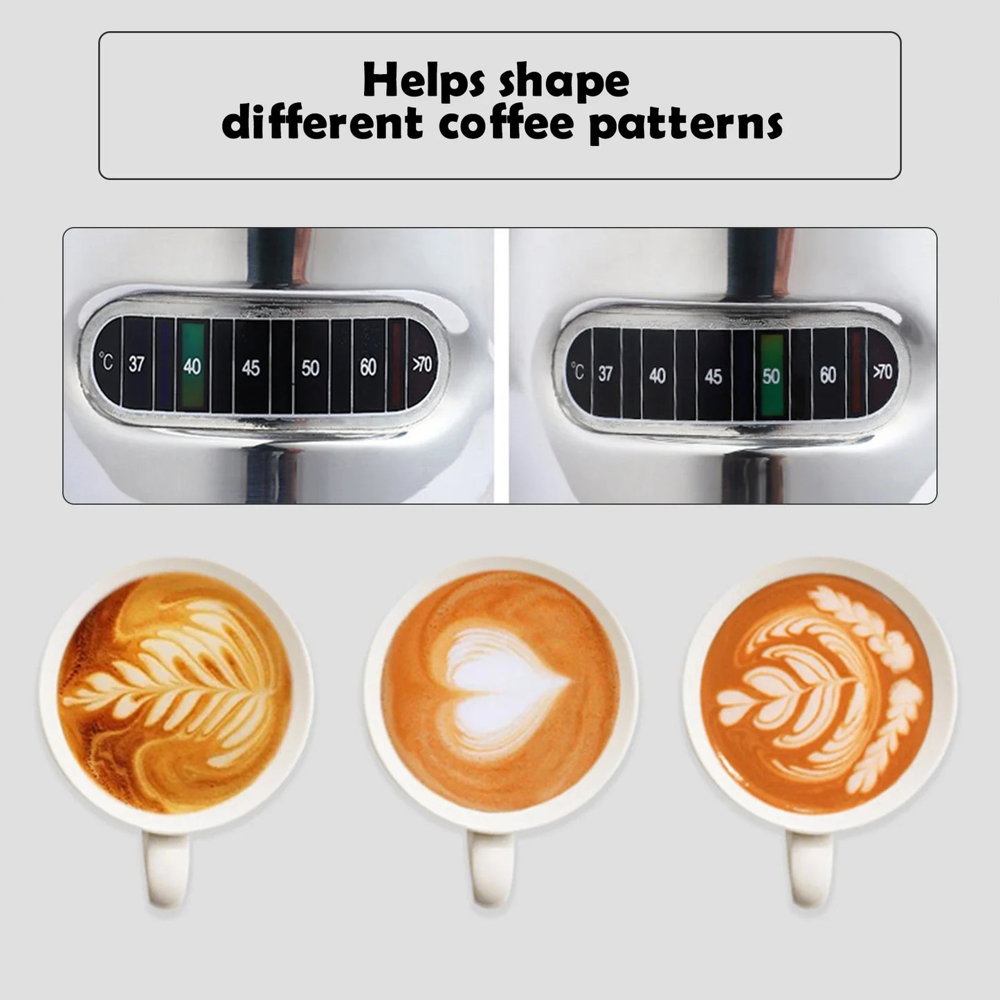 Latte Art Milk Jug – Stainless Steel with Temp Display
