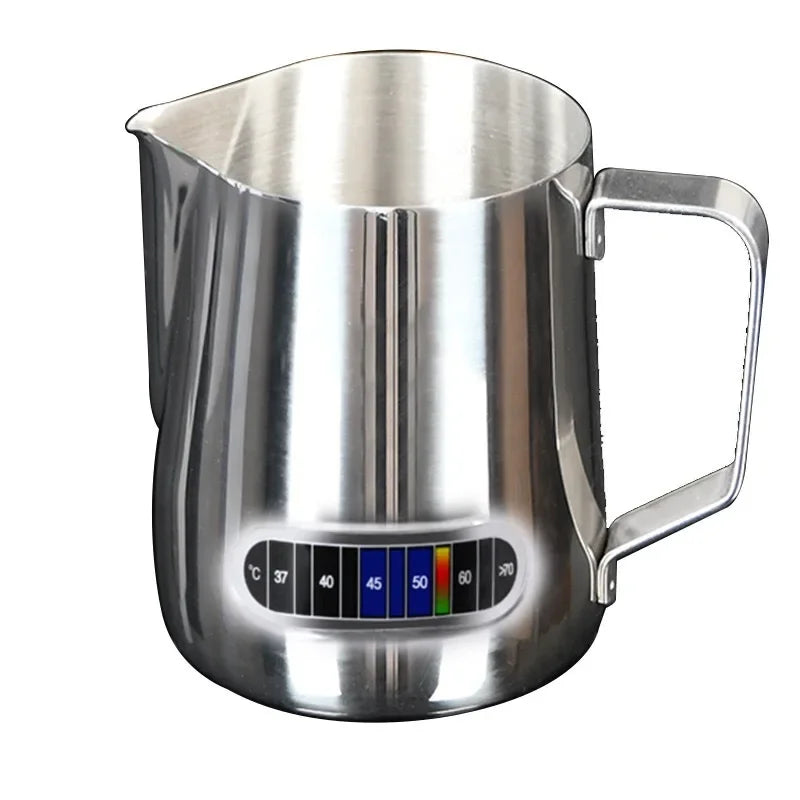 Latte Art Milk Jug – Stainless Steel with Temp Display