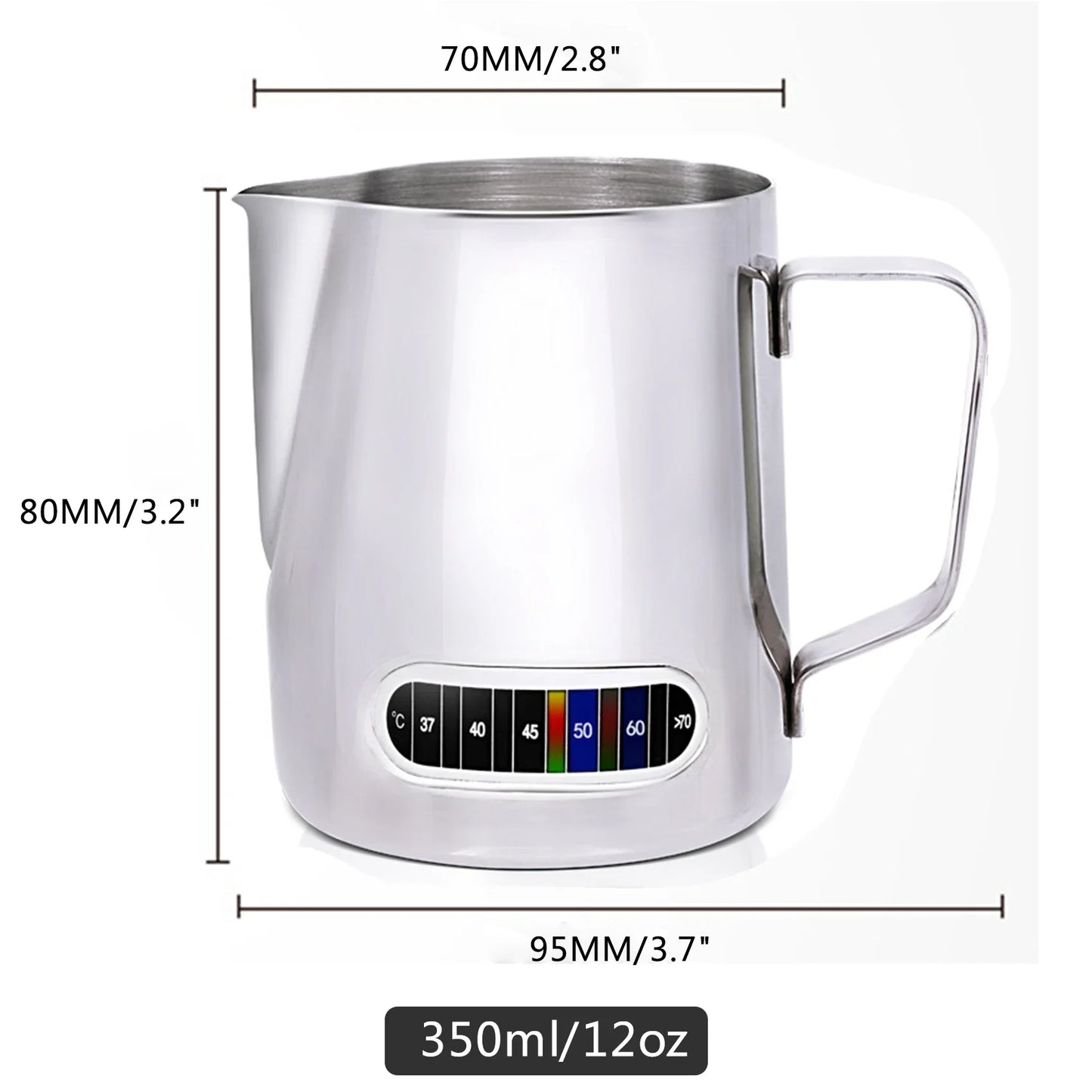 Latte Art Milk Jug – Stainless Steel with Temp Display