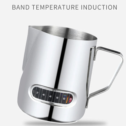 Latte Art Milk Jug – Stainless Steel with Temp Display