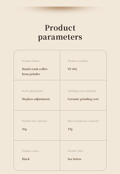 מטחנת פולי קפה ידנית