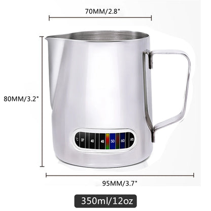 Latte Art Milk Jug – Stainless Steel with Temp Display
